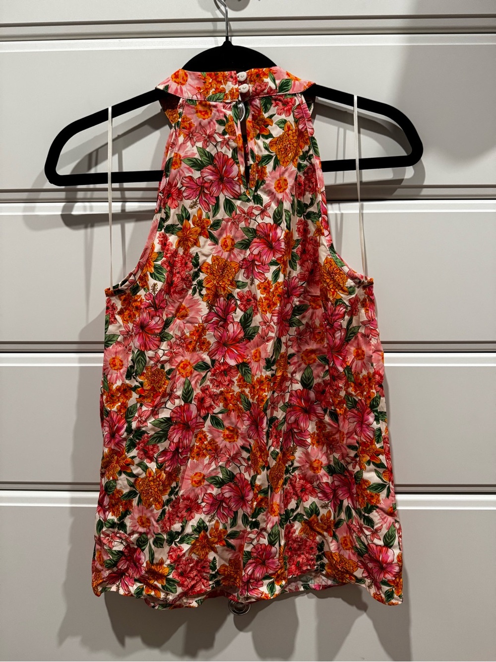 CupShe Nature Poem Floral Halter Neck Tank Top - Pink & Orange medium - Picture 3 of 6